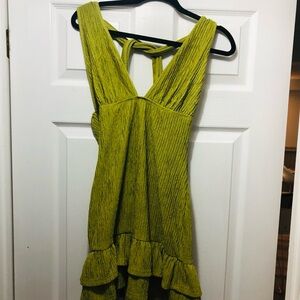 SHEIN Lime Green Textured Dress